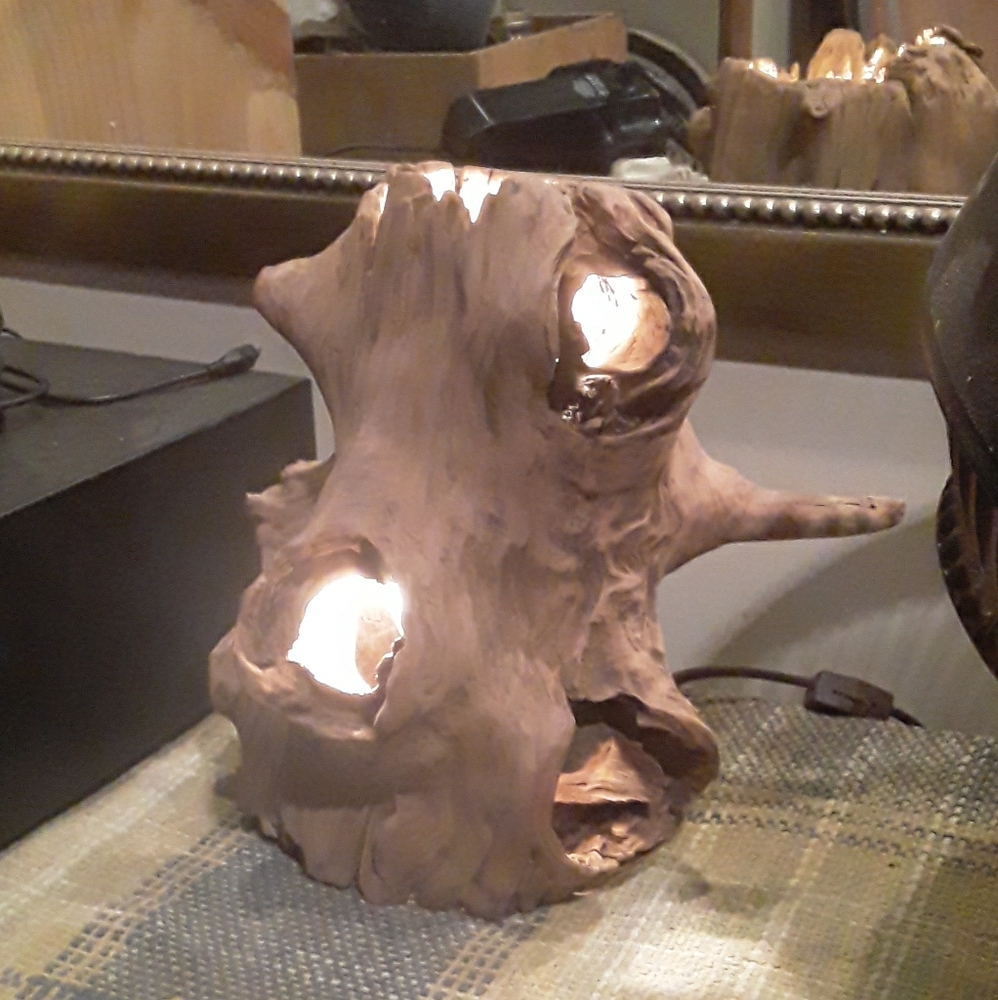 Vintage driftwood lamp
